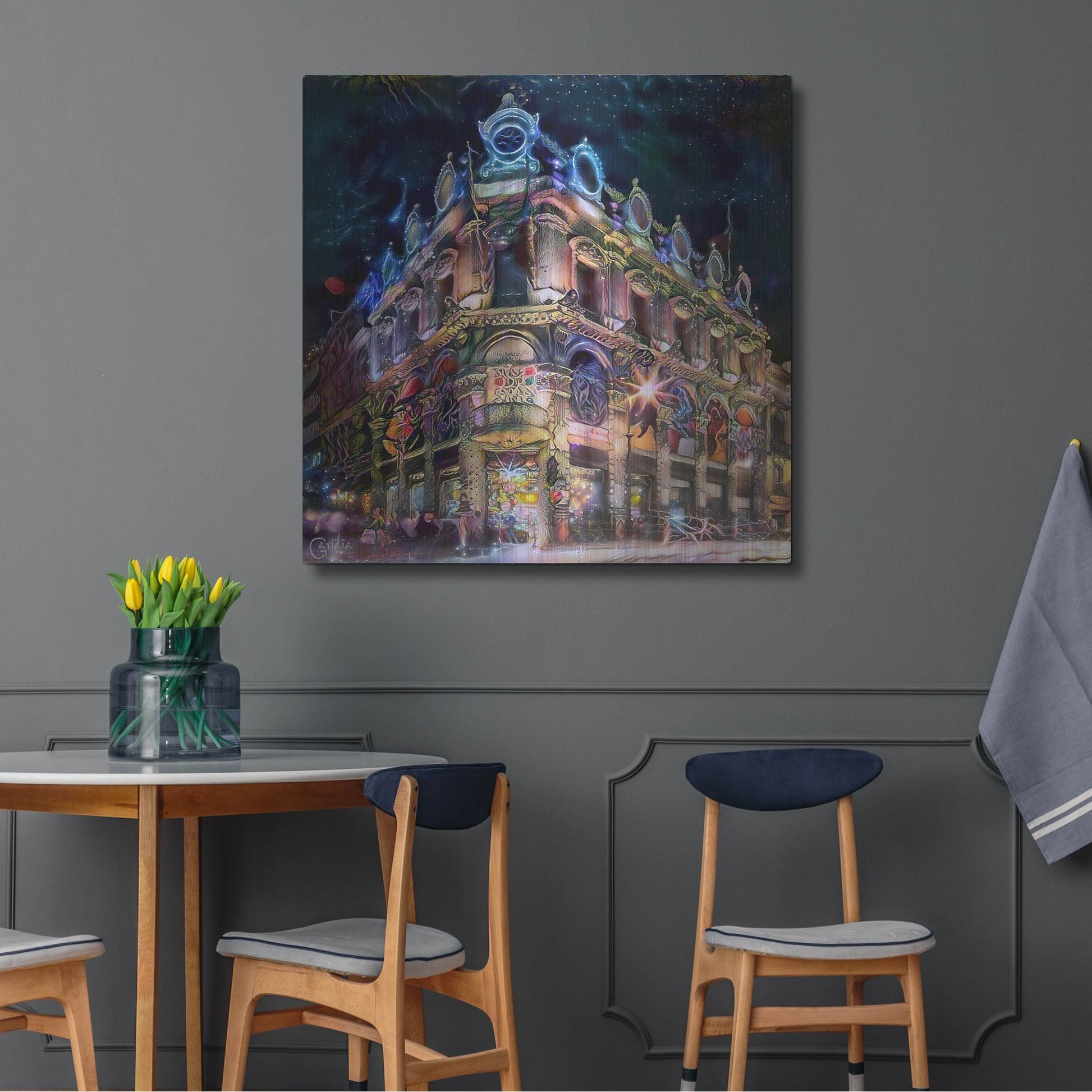 Luxe Metal Art 'Mexico City Estanquillo Museum' by Pedro Gavidia, Metal Wall Art,36x36