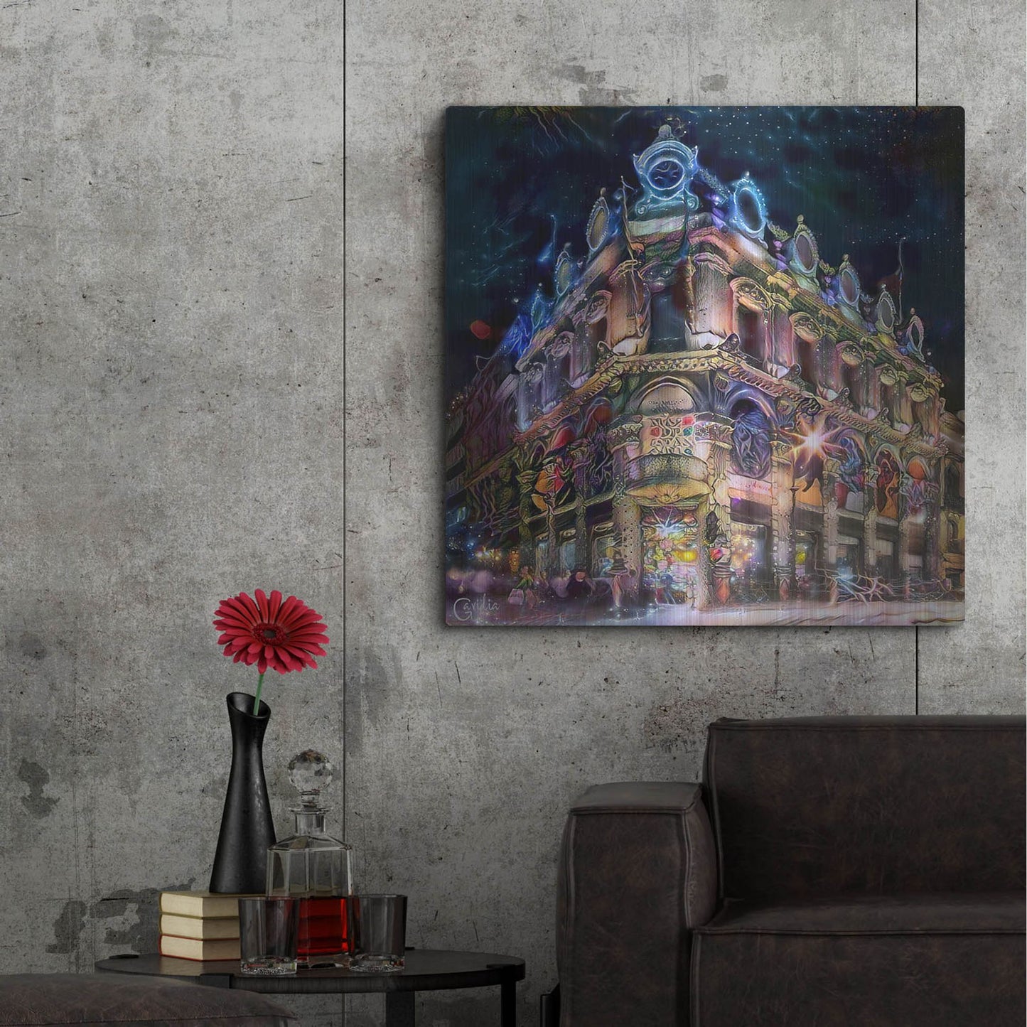 Luxe Metal Art 'Mexico City Estanquillo Museum' by Pedro Gavidia, Metal Wall Art,36x36