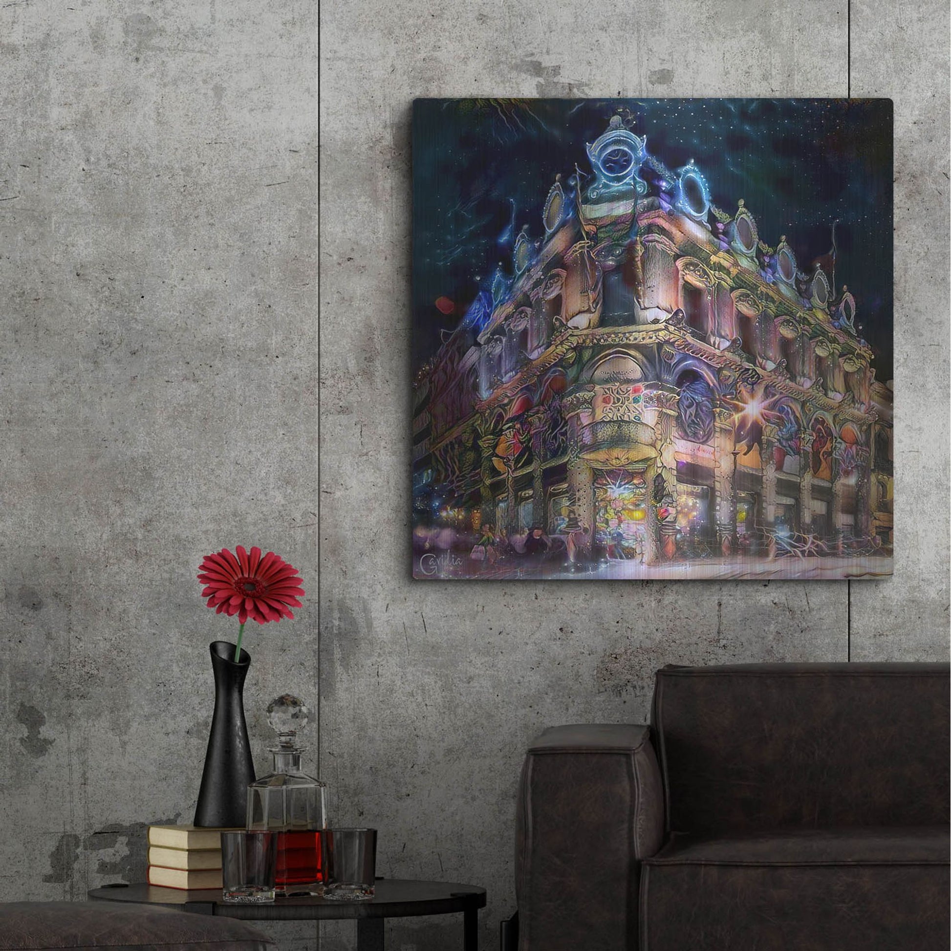 Luxe Metal Art 'Mexico City Estanquillo Museum' by Pedro Gavidia, Metal Wall Art,36x36