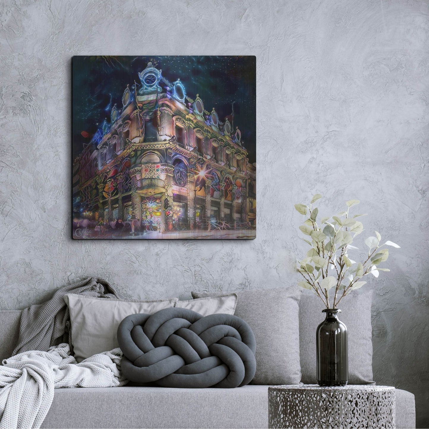 Luxe Metal Art 'Mexico City Estanquillo Museum' by Pedro Gavidia, Metal Wall Art,36x36