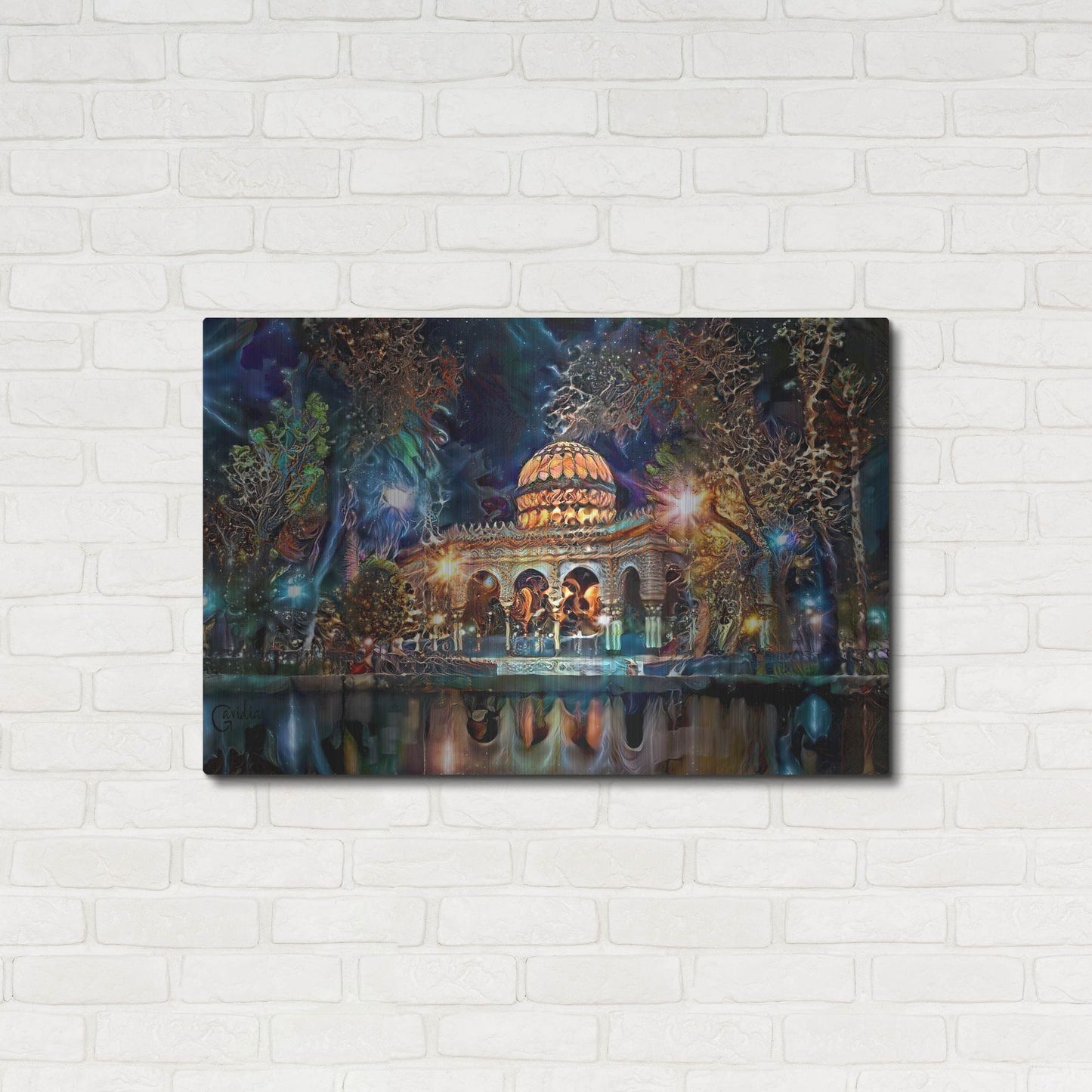 Luxe Metal Art 'Mexico City Kiosk In The Alameda De Santa Maria La Ribera Ver2' by Pedro Gavidia, Metal Wall Art,36x24