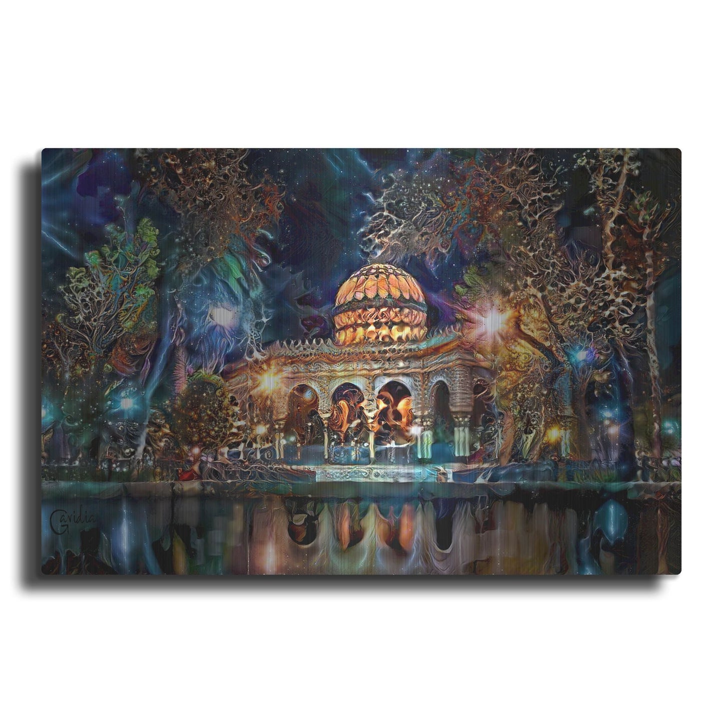 Luxe Metal Art 'Mexico City Kiosk In The Alameda De Santa Maria La Ribera Ver2' by Pedro Gavidia, Metal Wall Art