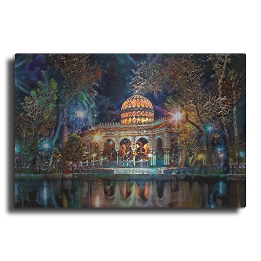 Luxe Metal Art 'Mexico City Kiosk In The Alameda De Santa Maria La Ribera Ver2' by Pedro Gavidia, Metal Wall Art