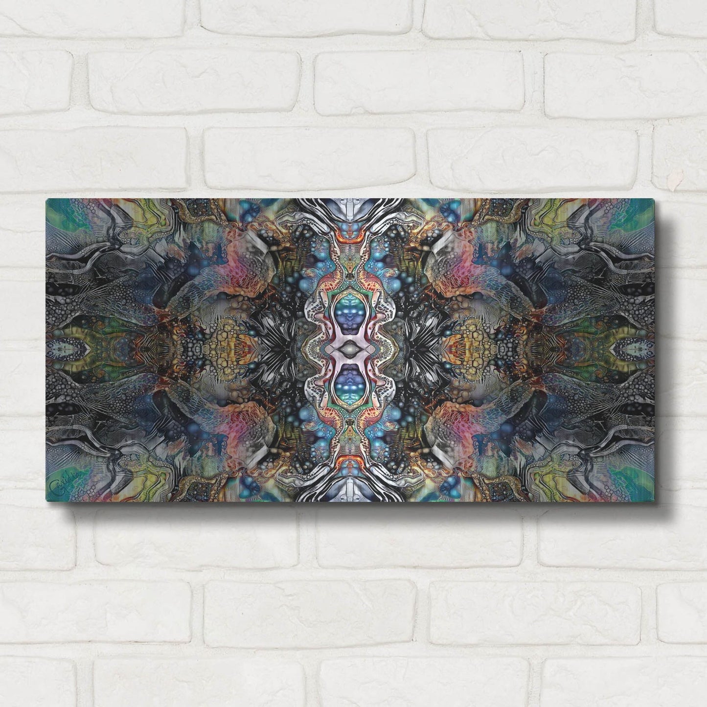 Luxe Metal Art 'Mind Reactor' by Pedro Gavidia, Metal Wall Art,24x12