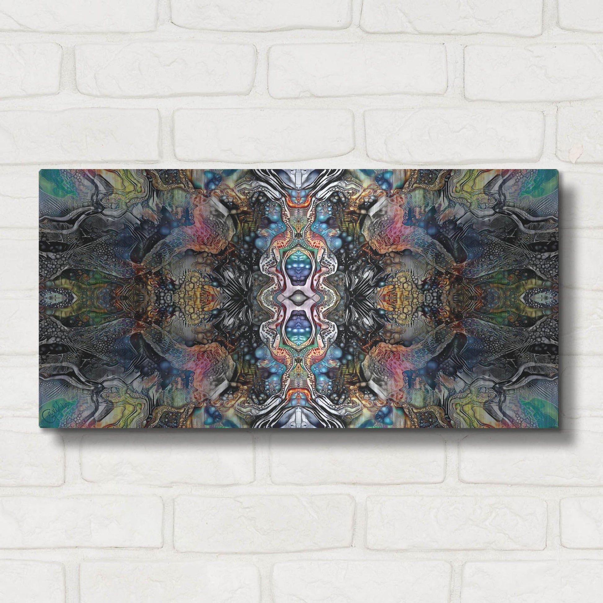 Luxe Metal Art 'Mind Reactor' by Pedro Gavidia, Metal Wall Art,24x12