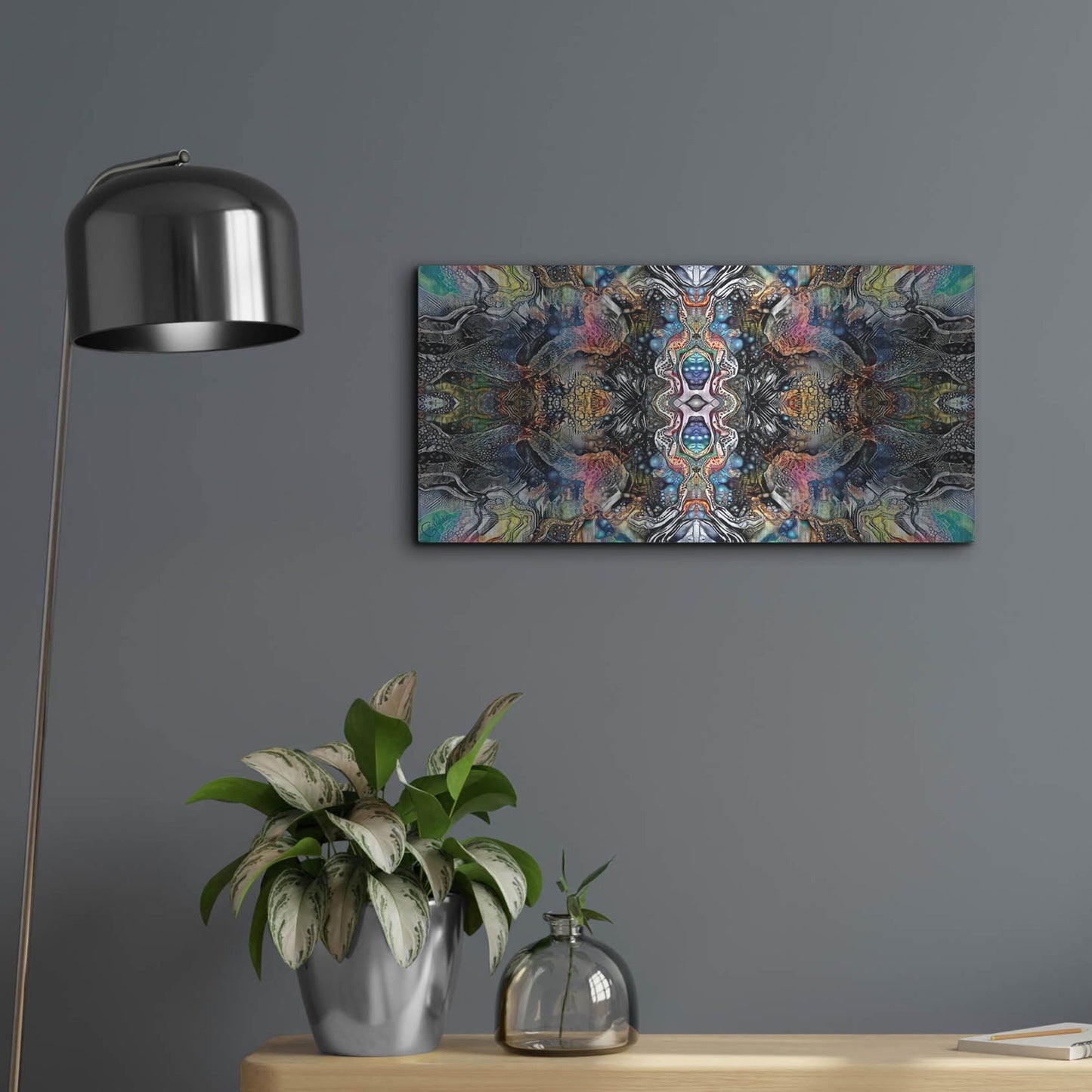 Luxe Metal Art 'Mind Reactor' by Pedro Gavidia, Metal Wall Art,24x12