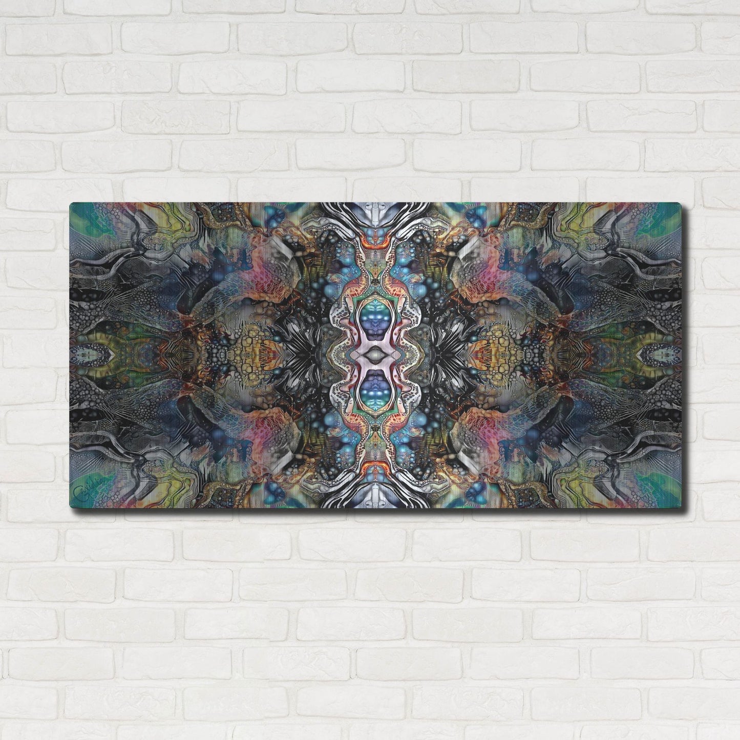 Luxe Metal Art 'Mind Reactor' by Pedro Gavidia, Metal Wall Art,48x24