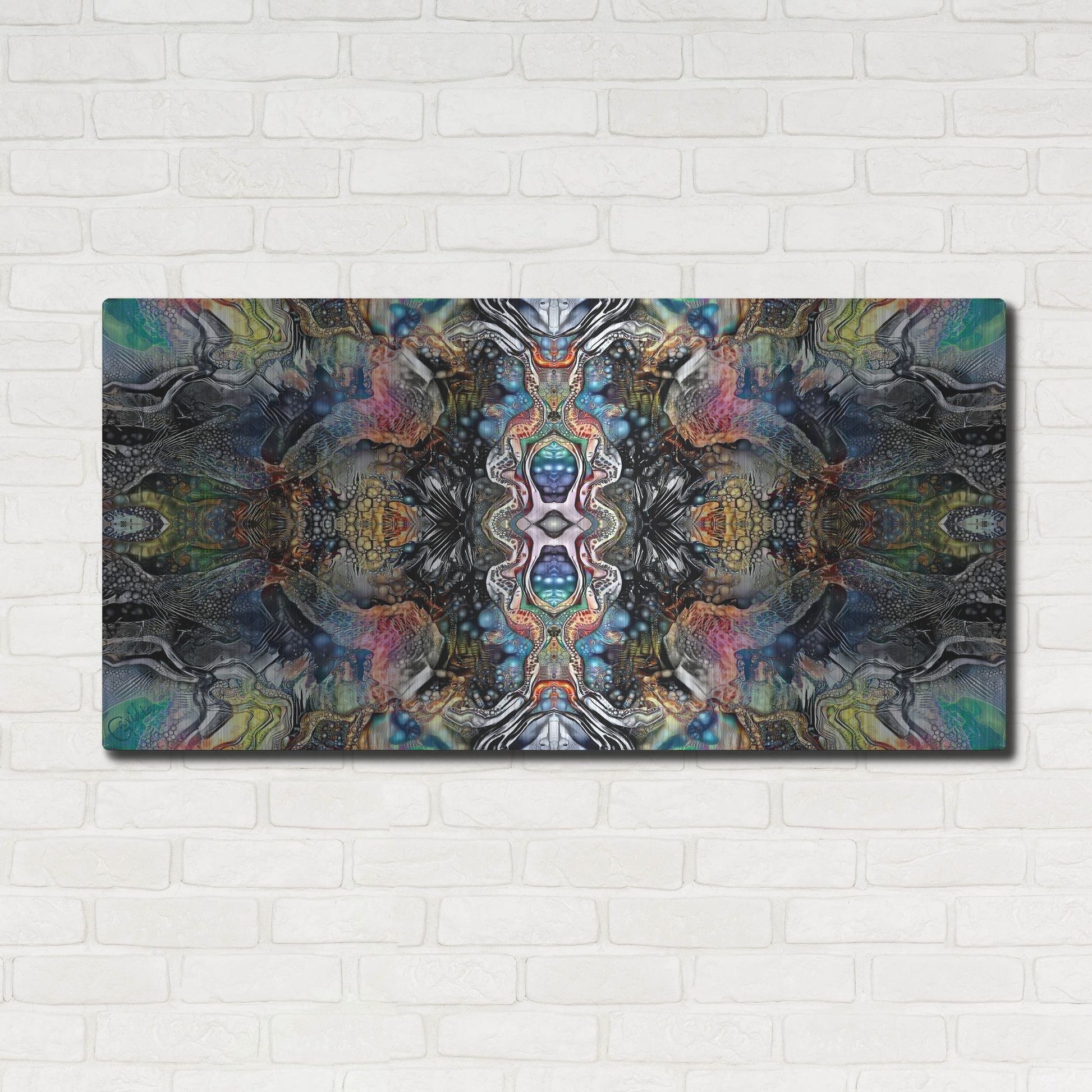 Luxe Metal Art 'Mind Reactor' by Pedro Gavidia, Metal Wall Art,48x24