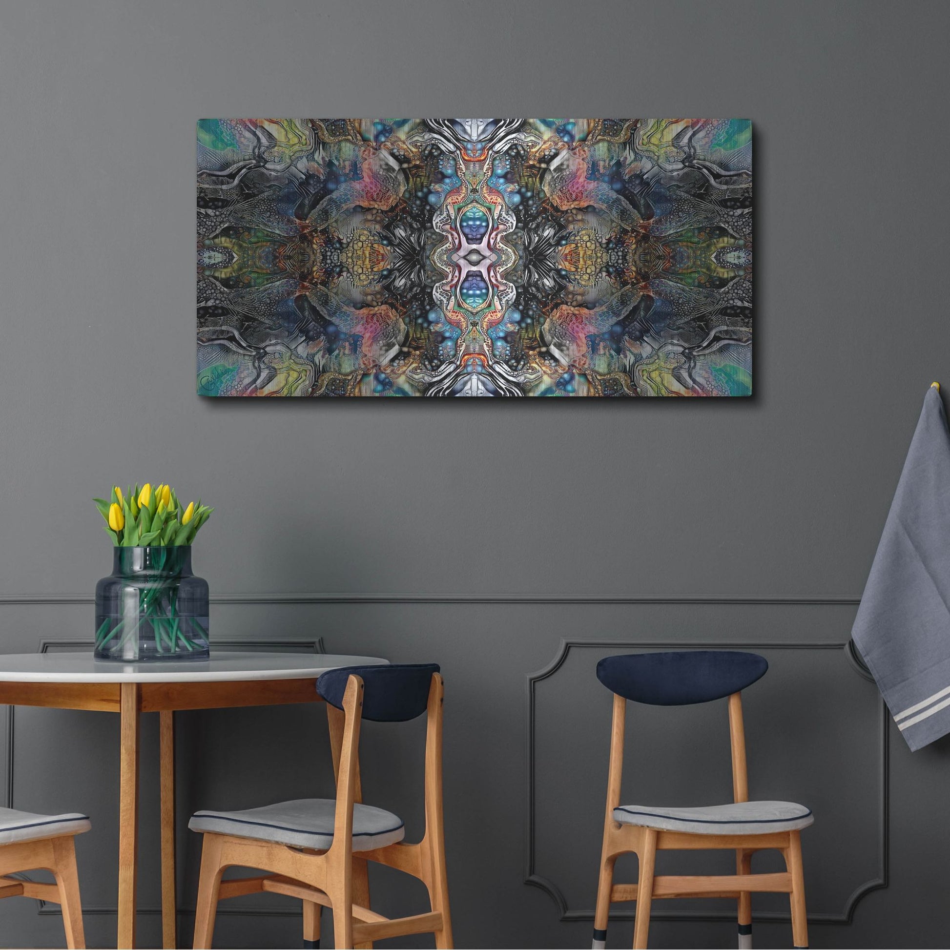 Luxe Metal Art 'Mind Reactor' by Pedro Gavidia, Metal Wall Art,48x24