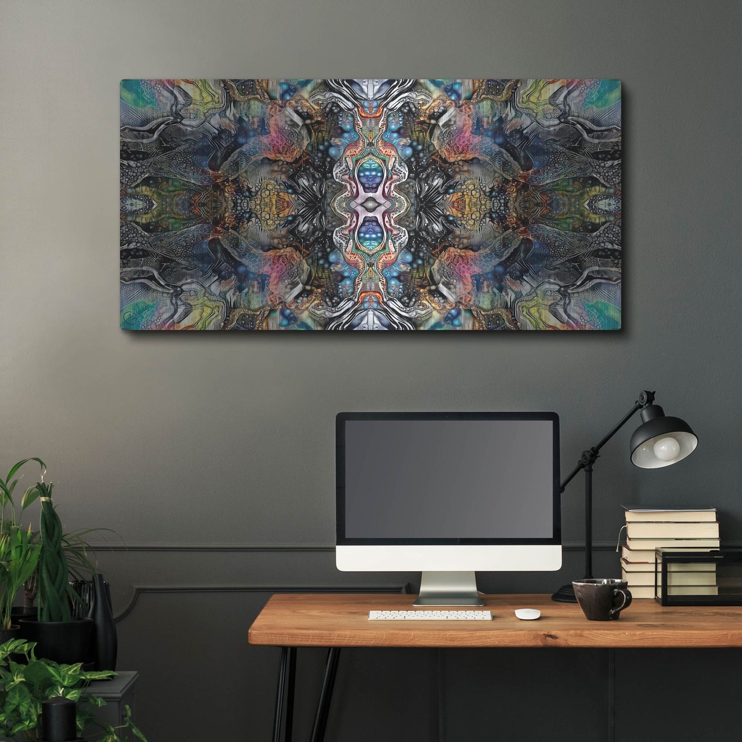 Luxe Metal Art 'Mind Reactor' by Pedro Gavidia, Metal Wall Art,48x24