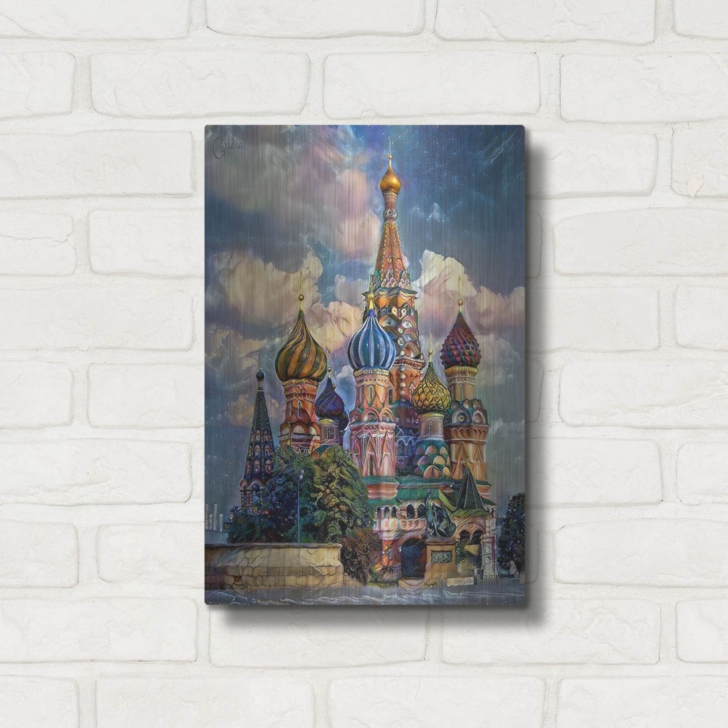 Luxe Metal Art 'Moscow Russia Cathedral Of Vasily The Blessed Saint Basil' by Pedro Gavidia, Metal Wall Art,12x16