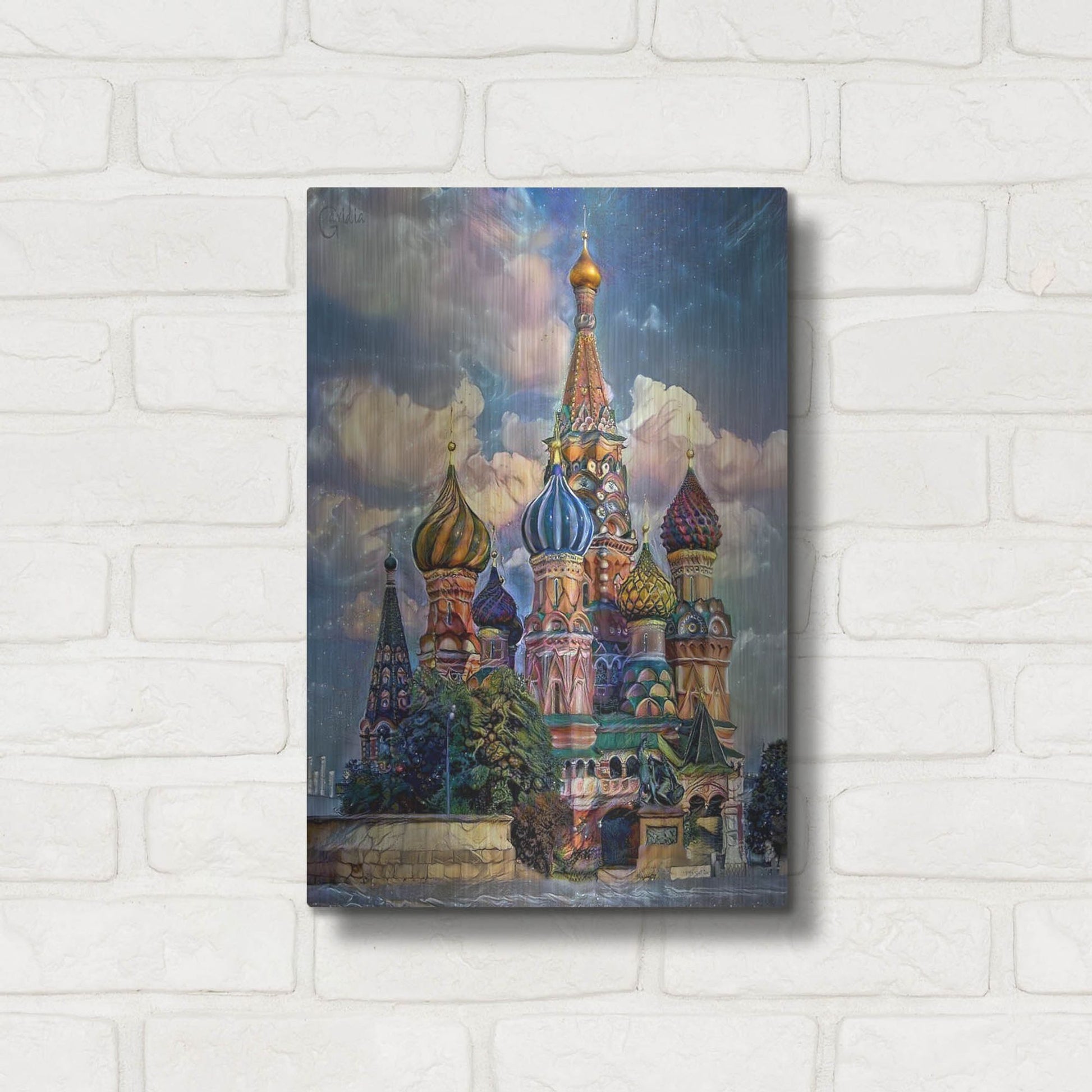 Luxe Metal Art 'Moscow Russia Cathedral Of Vasily The Blessed Saint Basil' by Pedro Gavidia, Metal Wall Art,12x16