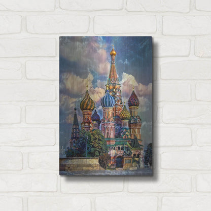 Luxe Metal Art 'Moscow Russia Cathedral Of Vasily The Blessed Saint Basil' by Pedro Gavidia, Metal Wall Art,12x16