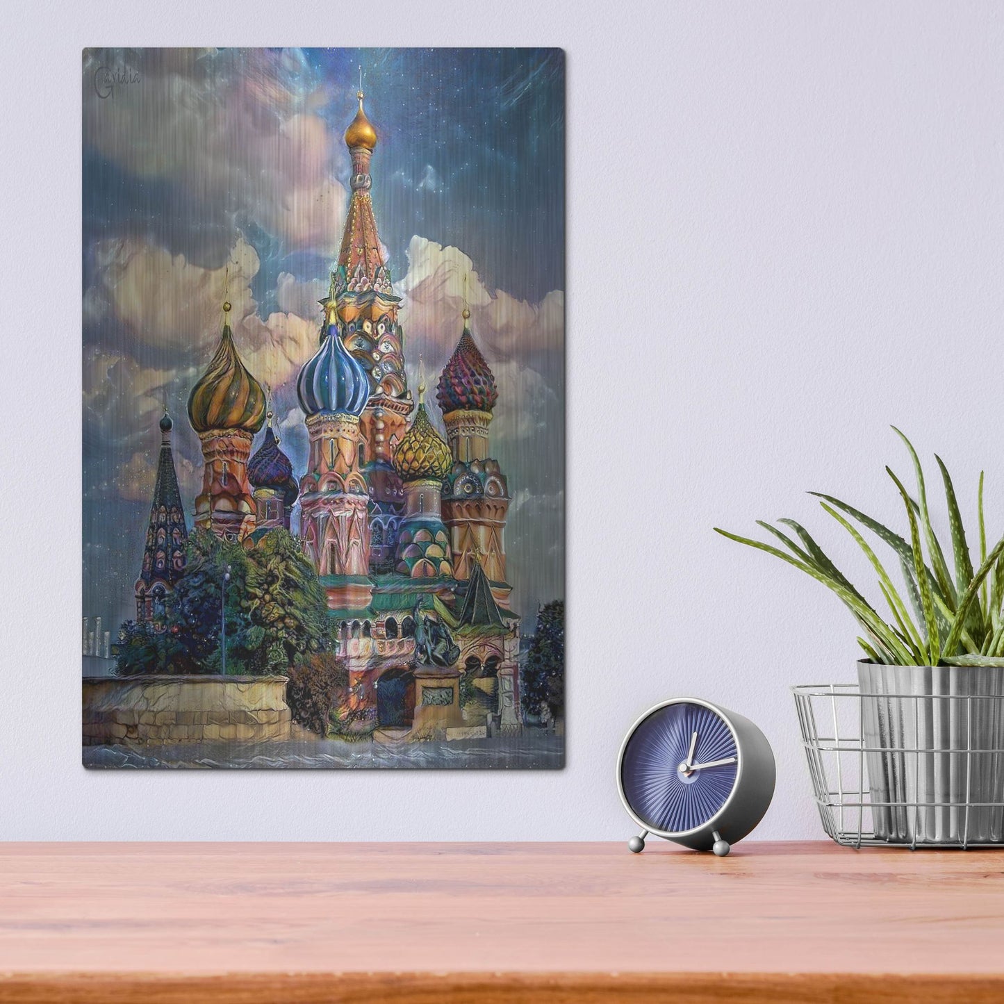Luxe Metal Art 'Moscow Russia Cathedral Of Vasily The Blessed Saint Basil' by Pedro Gavidia, Metal Wall Art,12x16