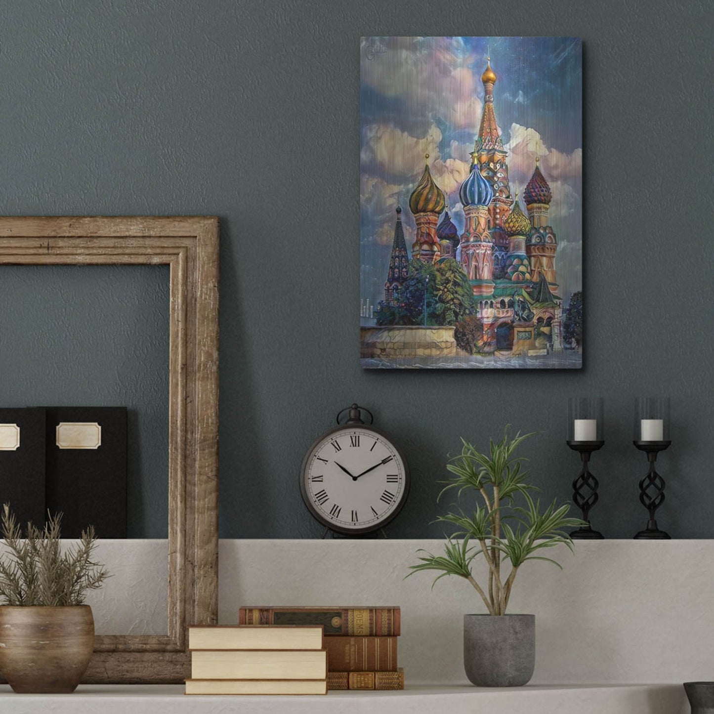 Luxe Metal Art 'Moscow Russia Cathedral Of Vasily The Blessed Saint Basil' by Pedro Gavidia, Metal Wall Art,12x16