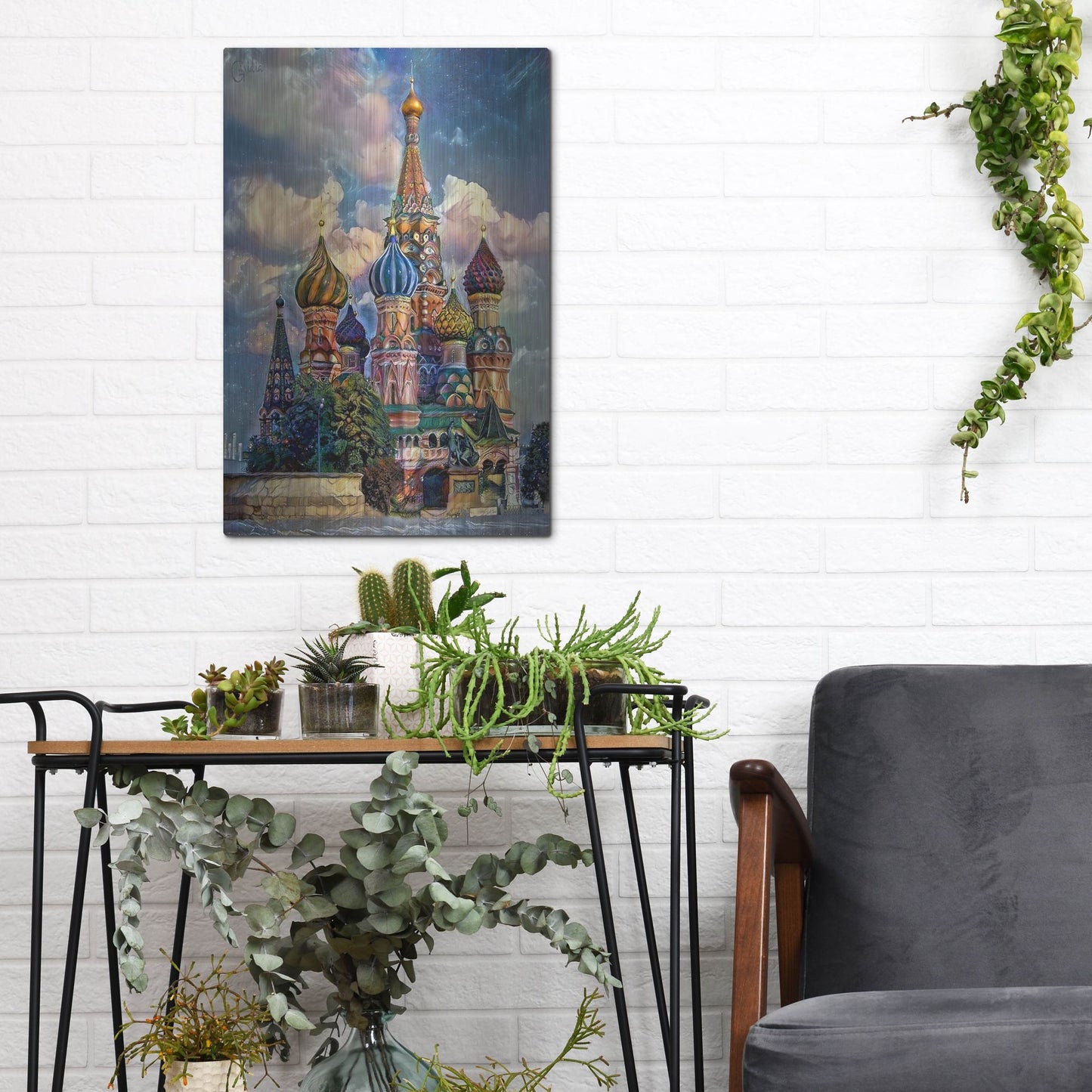 Luxe Metal Art 'Moscow Russia Cathedral Of Vasily The Blessed Saint Basil' by Pedro Gavidia, Metal Wall Art,12x16