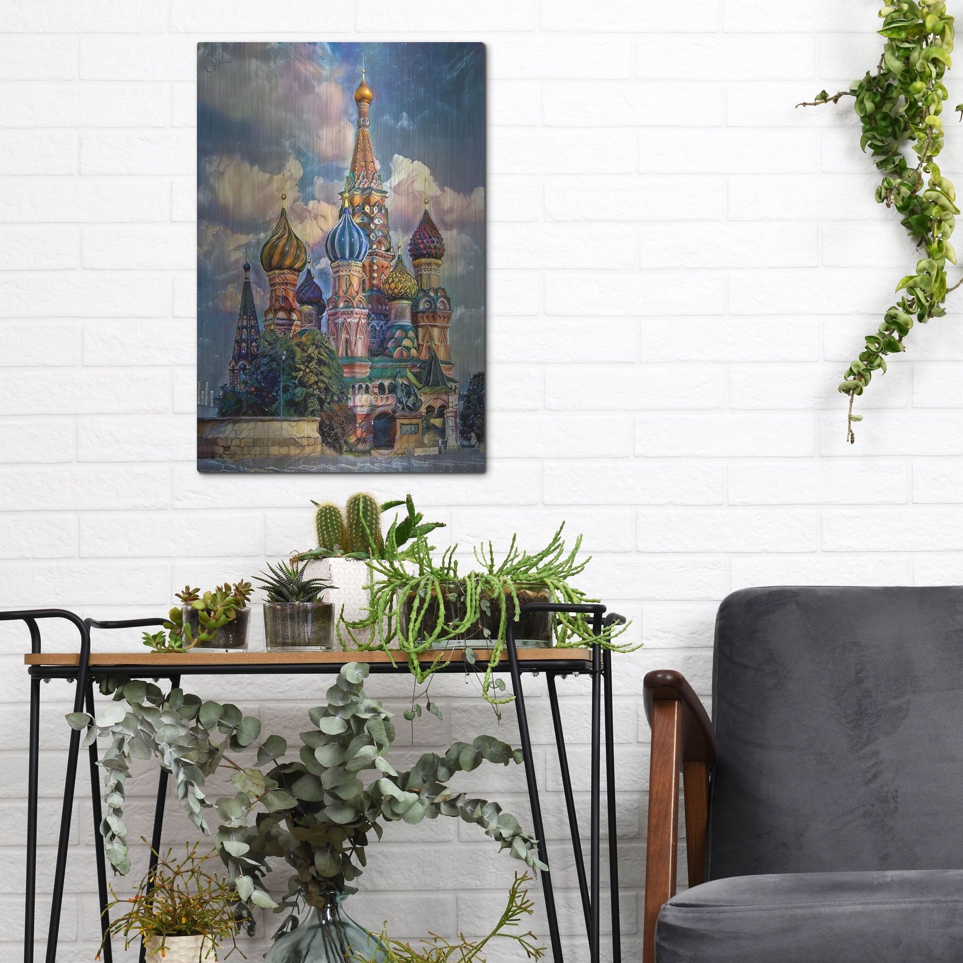 Luxe Metal Art 'Moscow Russia Cathedral Of Vasily The Blessed Saint Basil' by Pedro Gavidia, Metal Wall Art,12x16