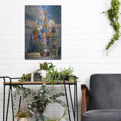 Luxe Metal Art 'Moscow Russia Cathedral Of Vasily The Blessed Saint Basil' by Pedro Gavidia, Metal Wall Art,12x16