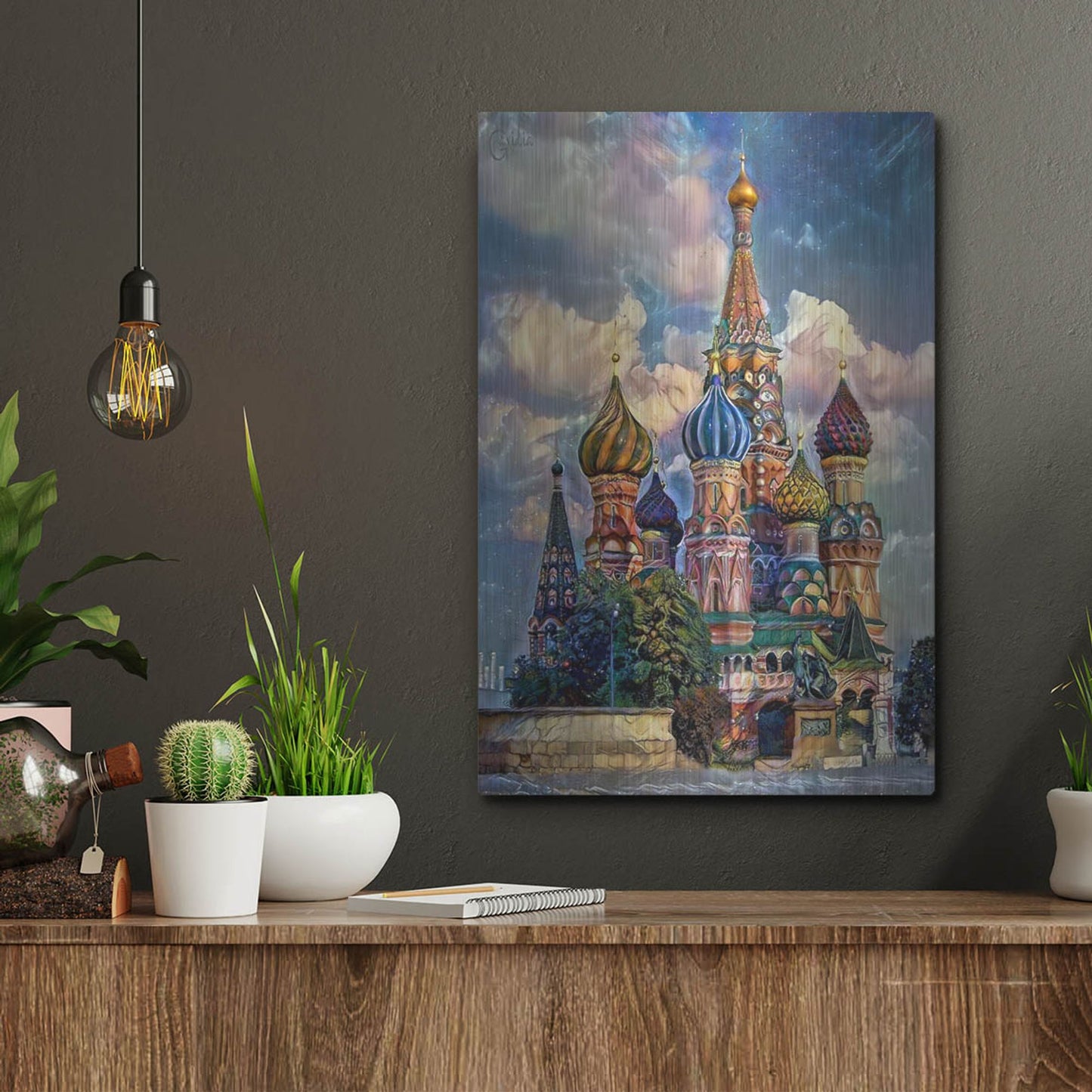 Luxe Metal Art 'Moscow Russia Cathedral Of Vasily The Blessed Saint Basil' by Pedro Gavidia, Metal Wall Art,12x16