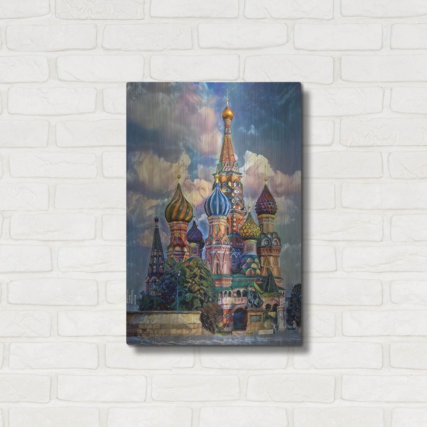 Luxe Metal Art 'Moscow Russia Cathedral Of Vasily The Blessed Saint Basil' by Pedro Gavidia, Metal Wall Art,16x24