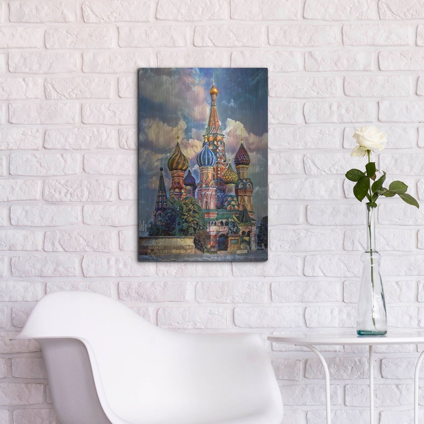 Luxe Metal Art 'Moscow Russia Cathedral Of Vasily The Blessed Saint Basil' by Pedro Gavidia, Metal Wall Art,16x24