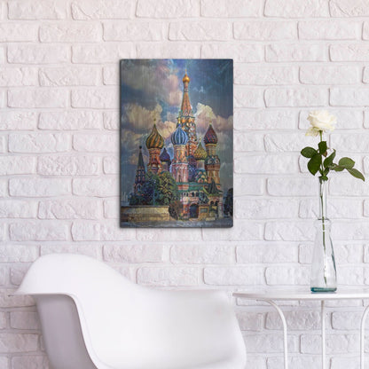 Luxe Metal Art 'Moscow Russia Cathedral Of Vasily The Blessed Saint Basil' by Pedro Gavidia, Metal Wall Art,16x24