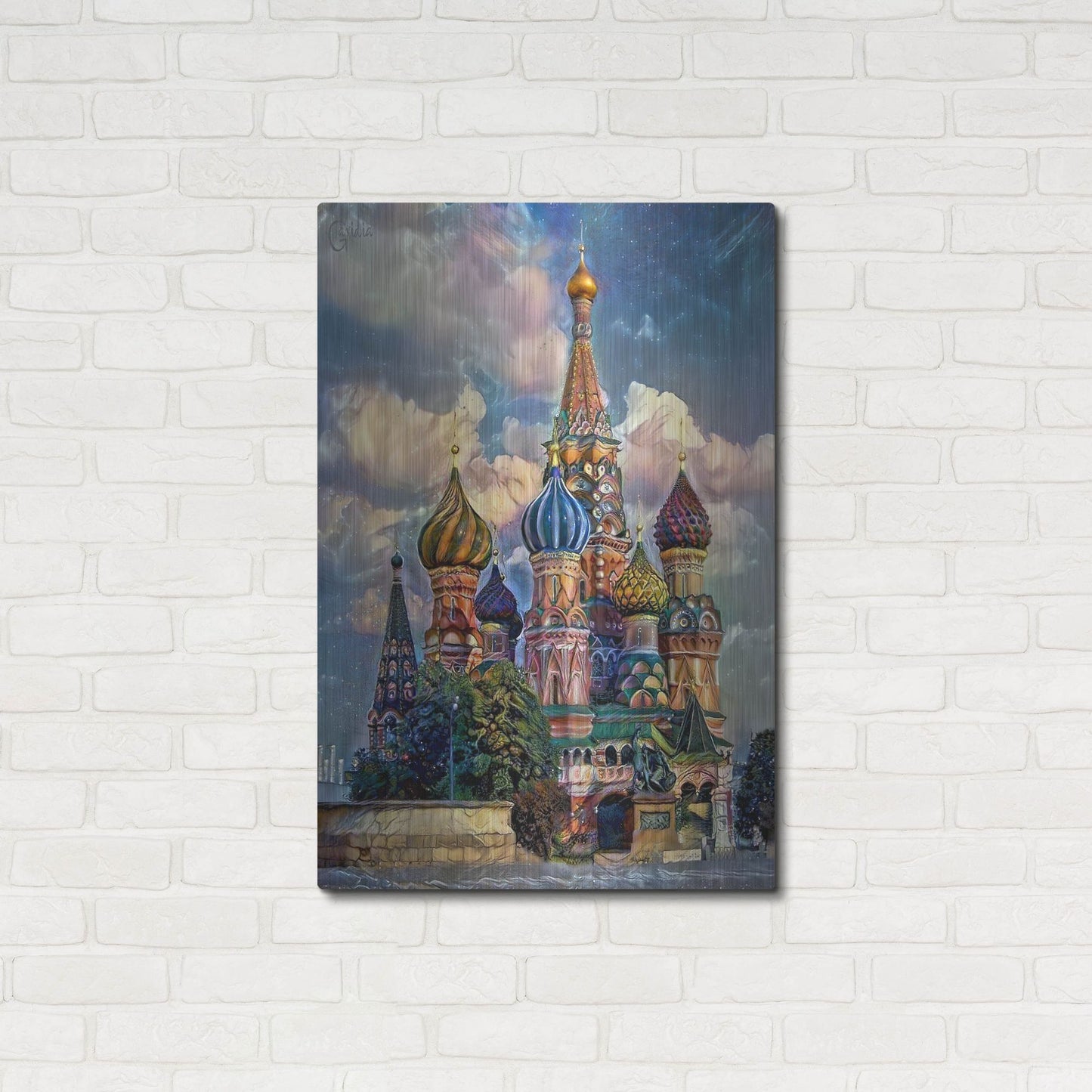 Luxe Metal Art 'Moscow Russia Cathedral Of Vasily The Blessed Saint Basil' by Pedro Gavidia, Metal Wall Art,24x36