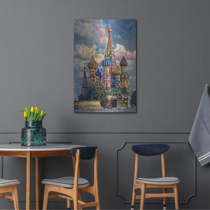 Luxe Metal Art 'Moscow Russia Cathedral Of Vasily The Blessed Saint Basil' by Pedro Gavidia, Metal Wall Art,24x36