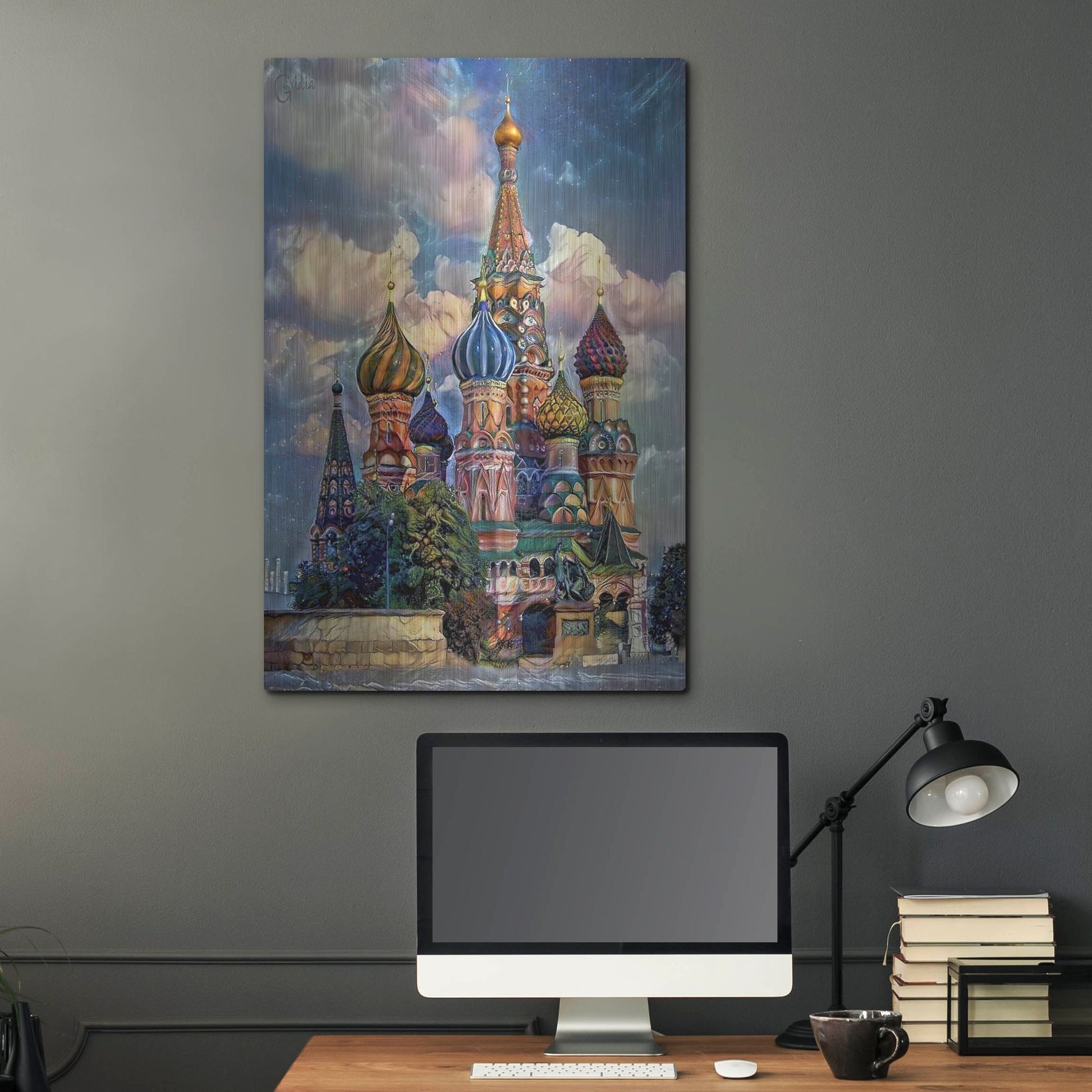 Luxe Metal Art 'Moscow Russia Cathedral Of Vasily The Blessed Saint Basil' by Pedro Gavidia, Metal Wall Art,24x36
