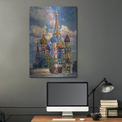 Luxe Metal Art 'Moscow Russia Cathedral Of Vasily The Blessed Saint Basil' by Pedro Gavidia, Metal Wall Art,24x36