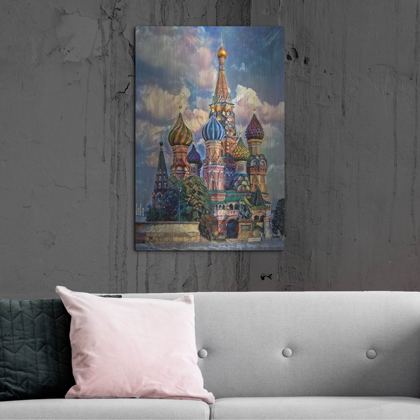 Luxe Metal Art 'Moscow Russia Cathedral Of Vasily The Blessed Saint Basil' by Pedro Gavidia, Metal Wall Art,24x36