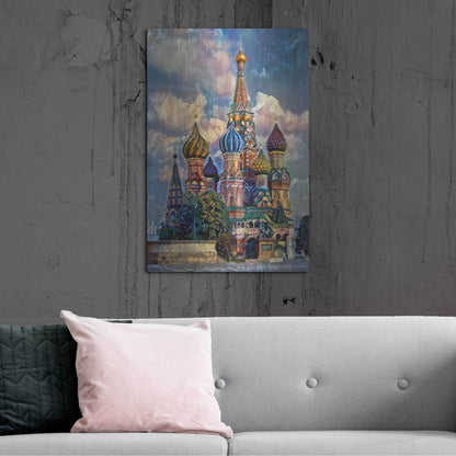 Luxe Metal Art 'Moscow Russia Cathedral Of Vasily The Blessed Saint Basil' by Pedro Gavidia, Metal Wall Art,24x36