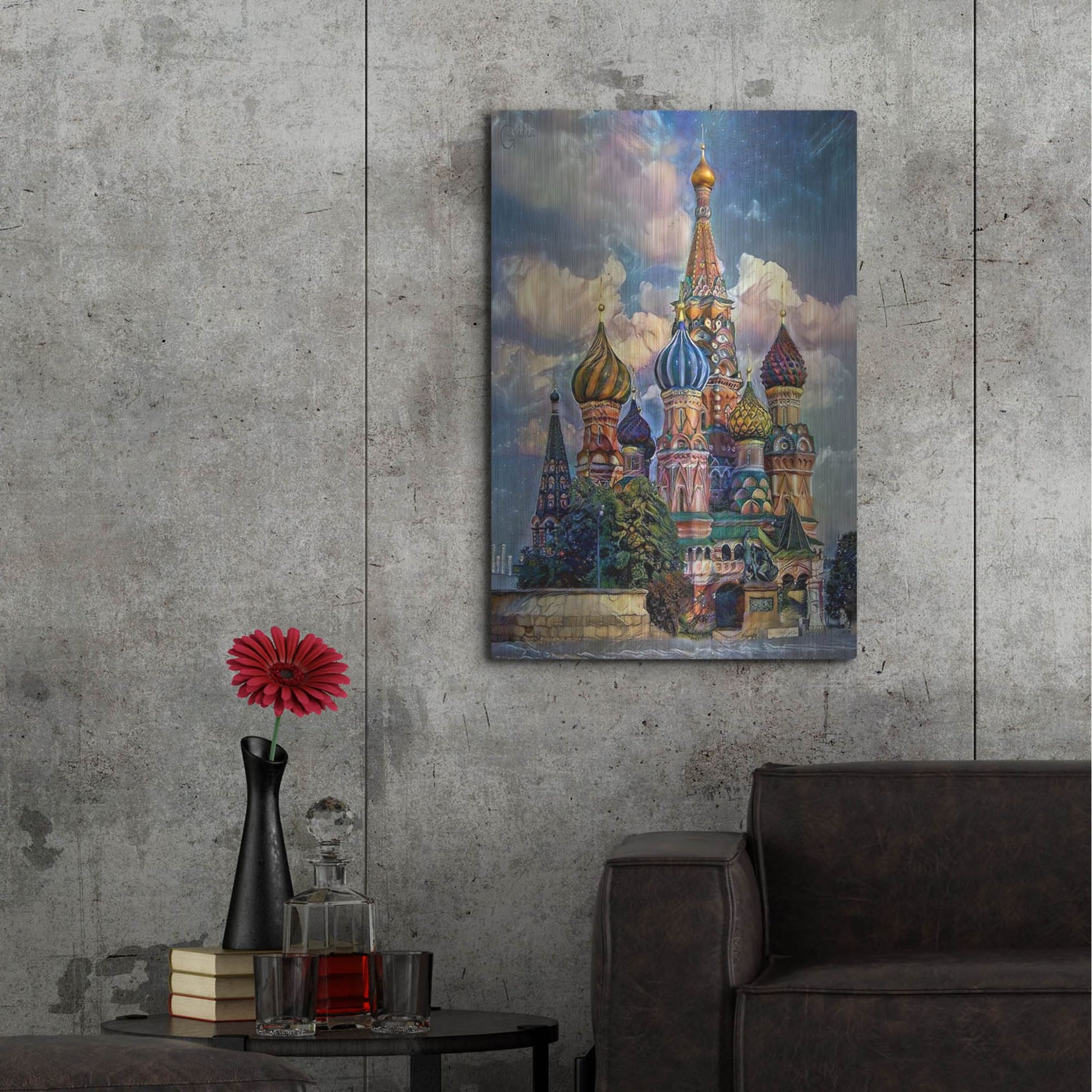 Luxe Metal Art 'Moscow Russia Cathedral Of Vasily The Blessed Saint Basil' by Pedro Gavidia, Metal Wall Art,24x36