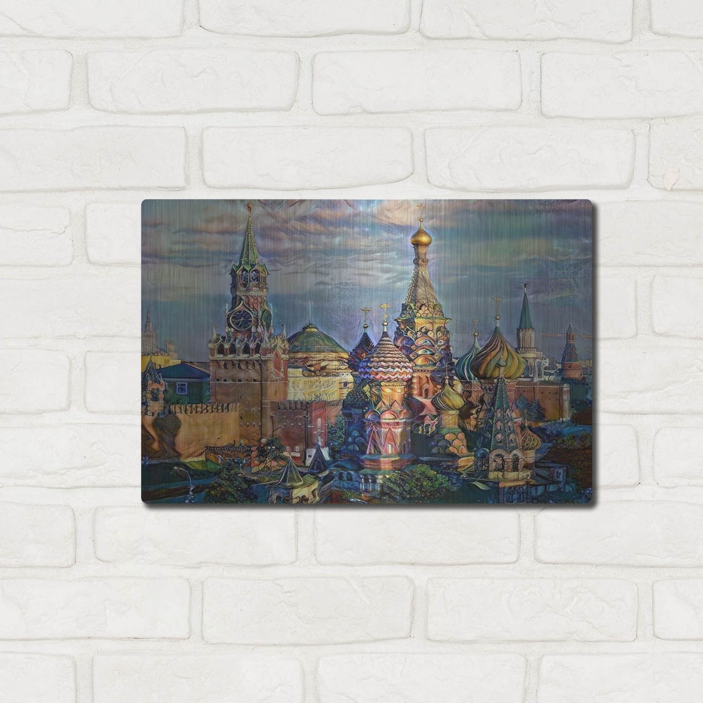 Luxe Metal Art 'Moscow Russia Domes And Peaks' by Pedro Gavidia, Metal Wall Art,16x12