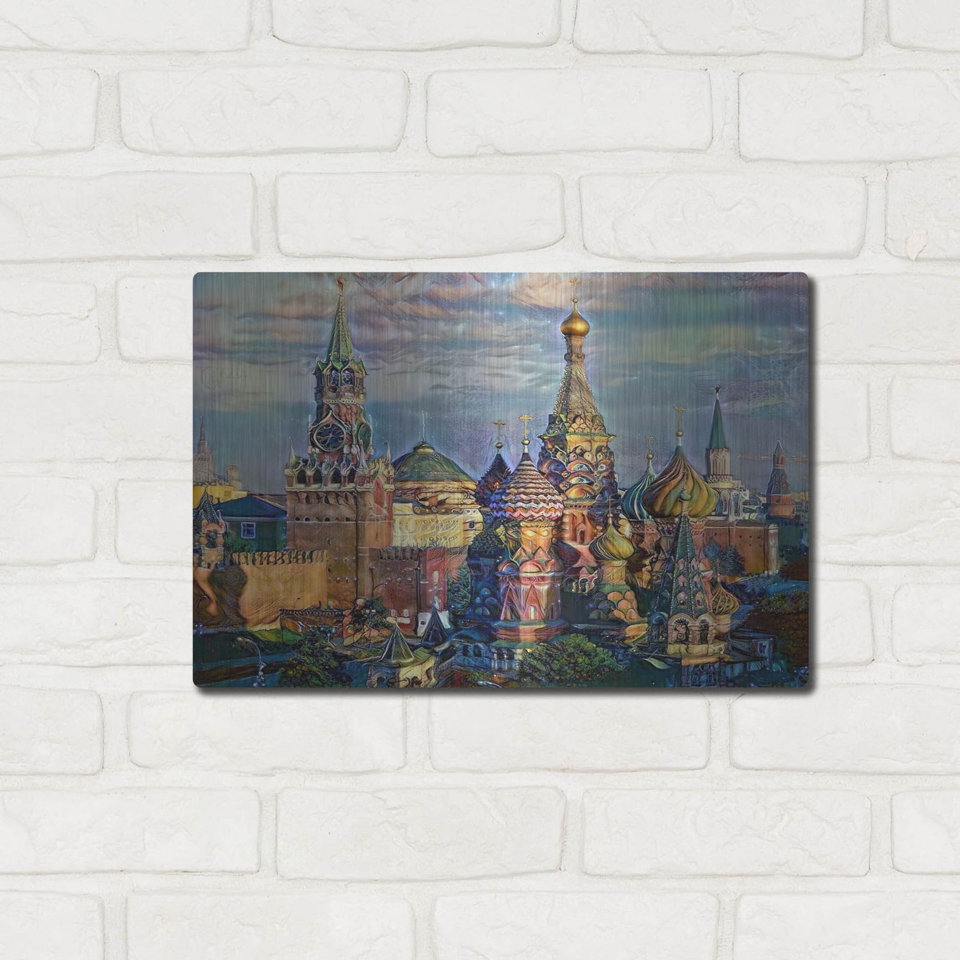 Luxe Metal Art 'Moscow Russia Domes And Peaks' by Pedro Gavidia, Metal Wall Art,16x12