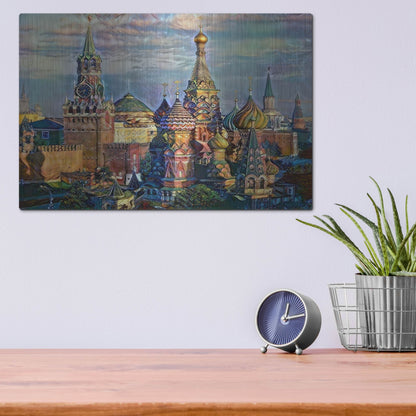 Luxe Metal Art 'Moscow Russia Domes And Peaks' by Pedro Gavidia, Metal Wall Art,16x12