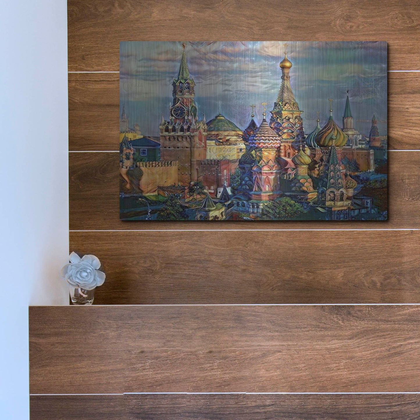 Luxe Metal Art 'Moscow Russia Domes And Peaks' by Pedro Gavidia, Metal Wall Art,16x12