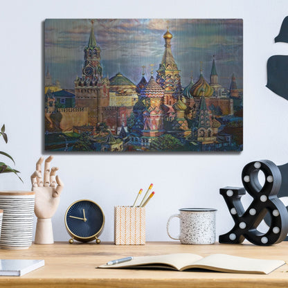 Luxe Metal Art 'Moscow Russia Domes And Peaks' by Pedro Gavidia, Metal Wall Art,16x12
