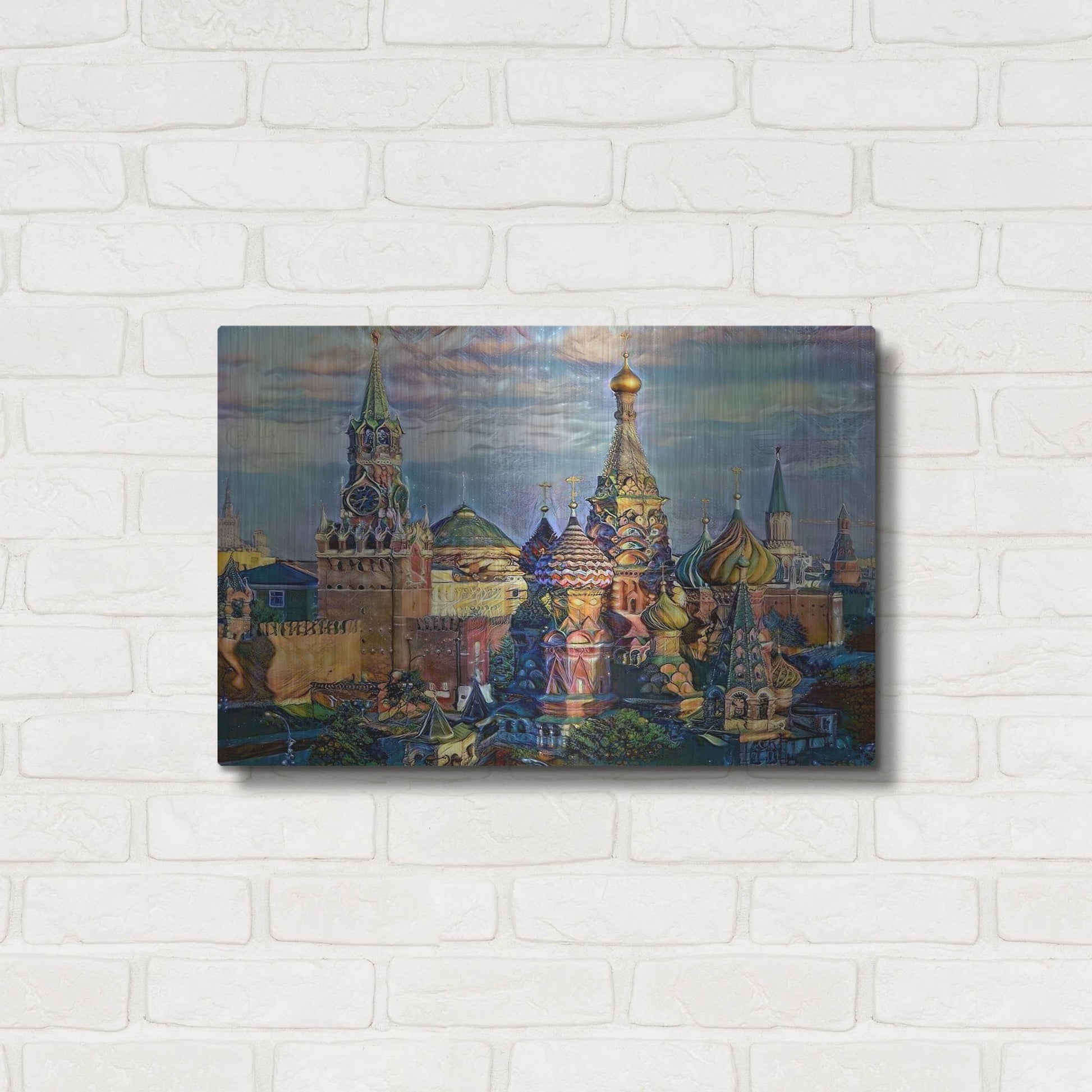 Luxe Metal Art 'Moscow Russia Domes And Peaks' by Pedro Gavidia, Metal Wall Art,24x16