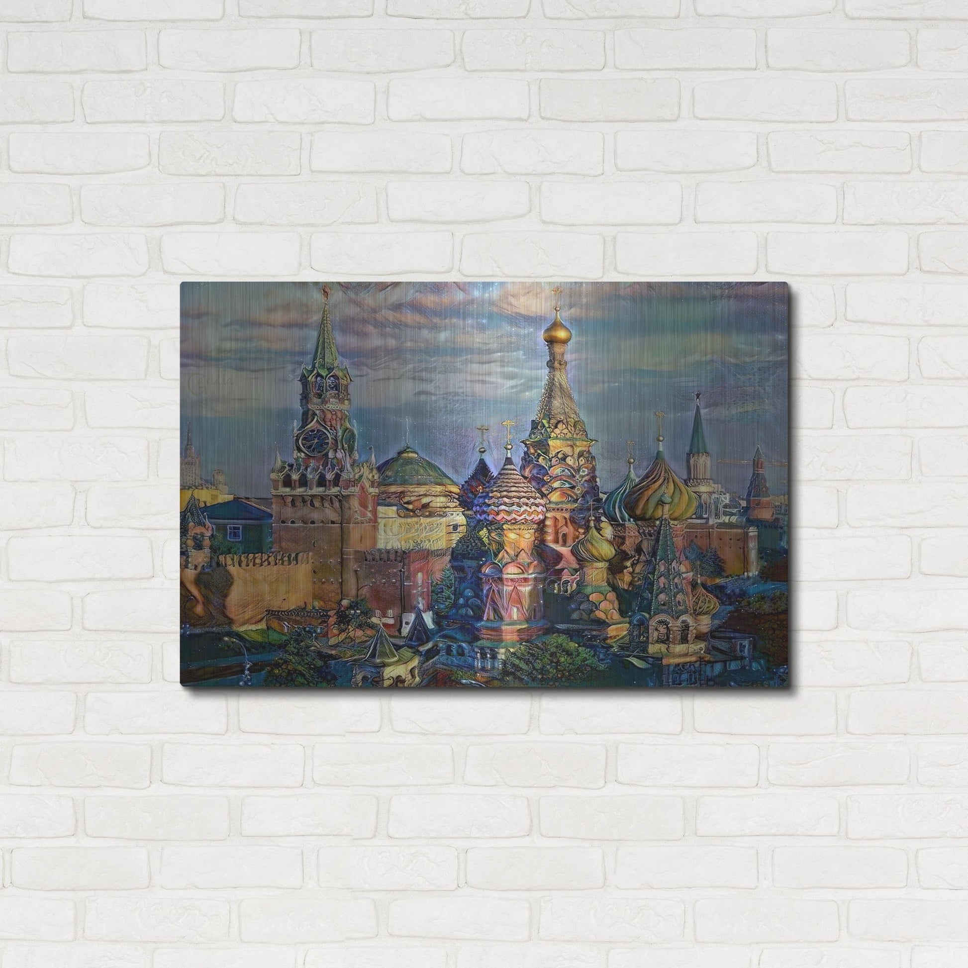 Luxe Metal Art 'Moscow Russia Domes And Peaks' by Pedro Gavidia, Metal Wall Art,36x24