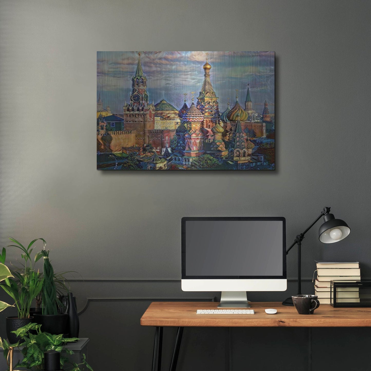 Luxe Metal Art 'Moscow Russia Domes And Peaks' by Pedro Gavidia, Metal Wall Art,36x24