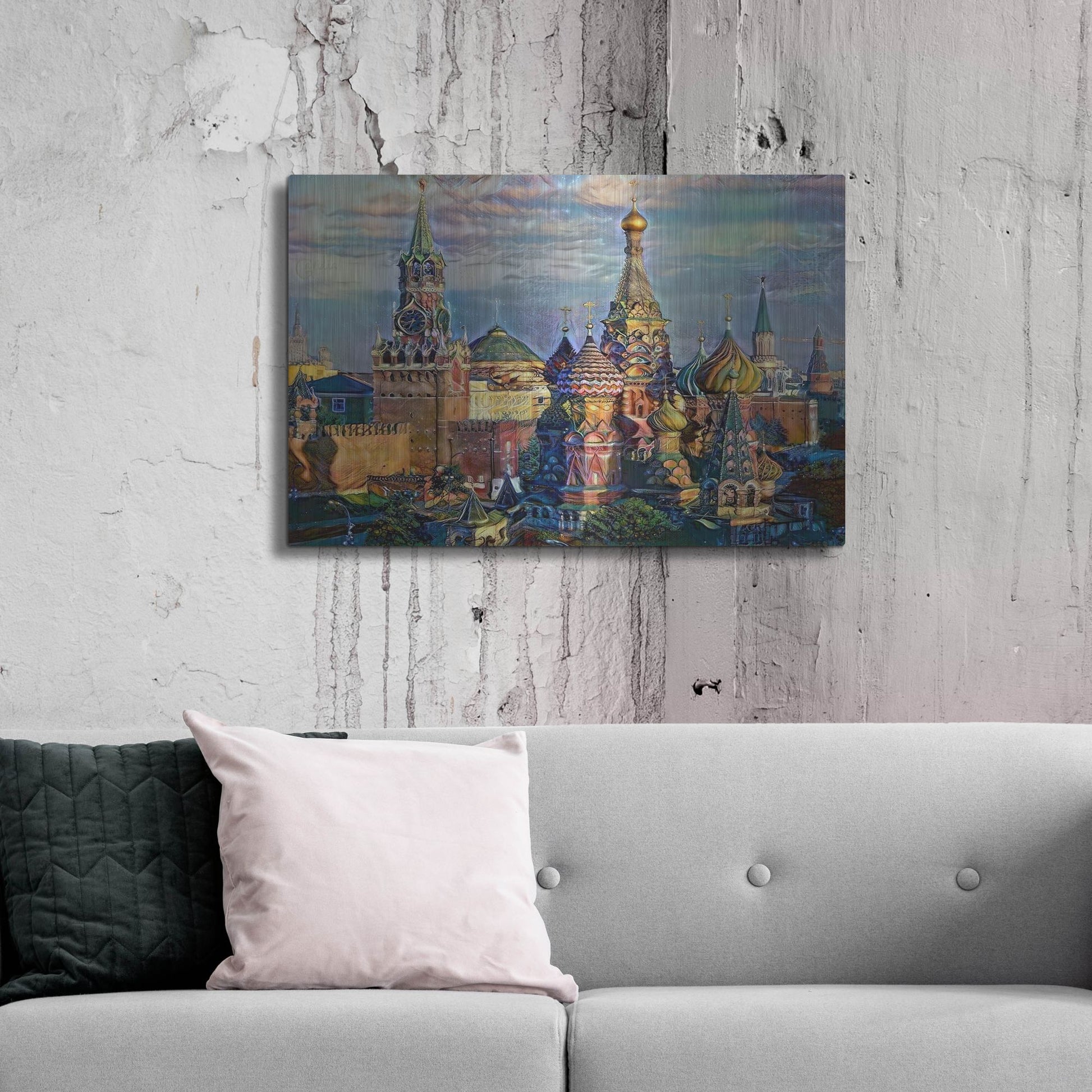 Luxe Metal Art 'Moscow Russia Domes And Peaks' by Pedro Gavidia, Metal Wall Art,36x24