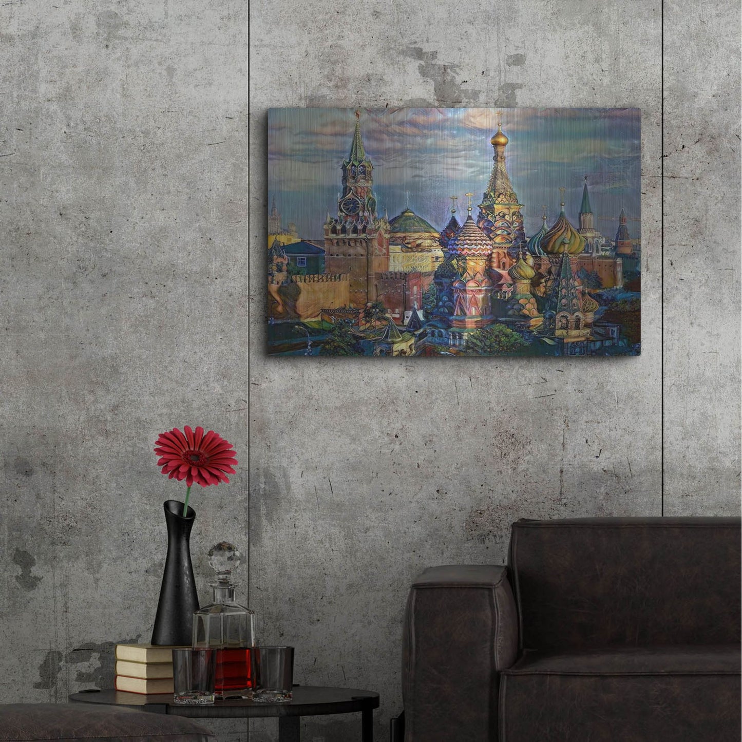 Luxe Metal Art 'Moscow Russia Domes And Peaks' by Pedro Gavidia, Metal Wall Art,36x24