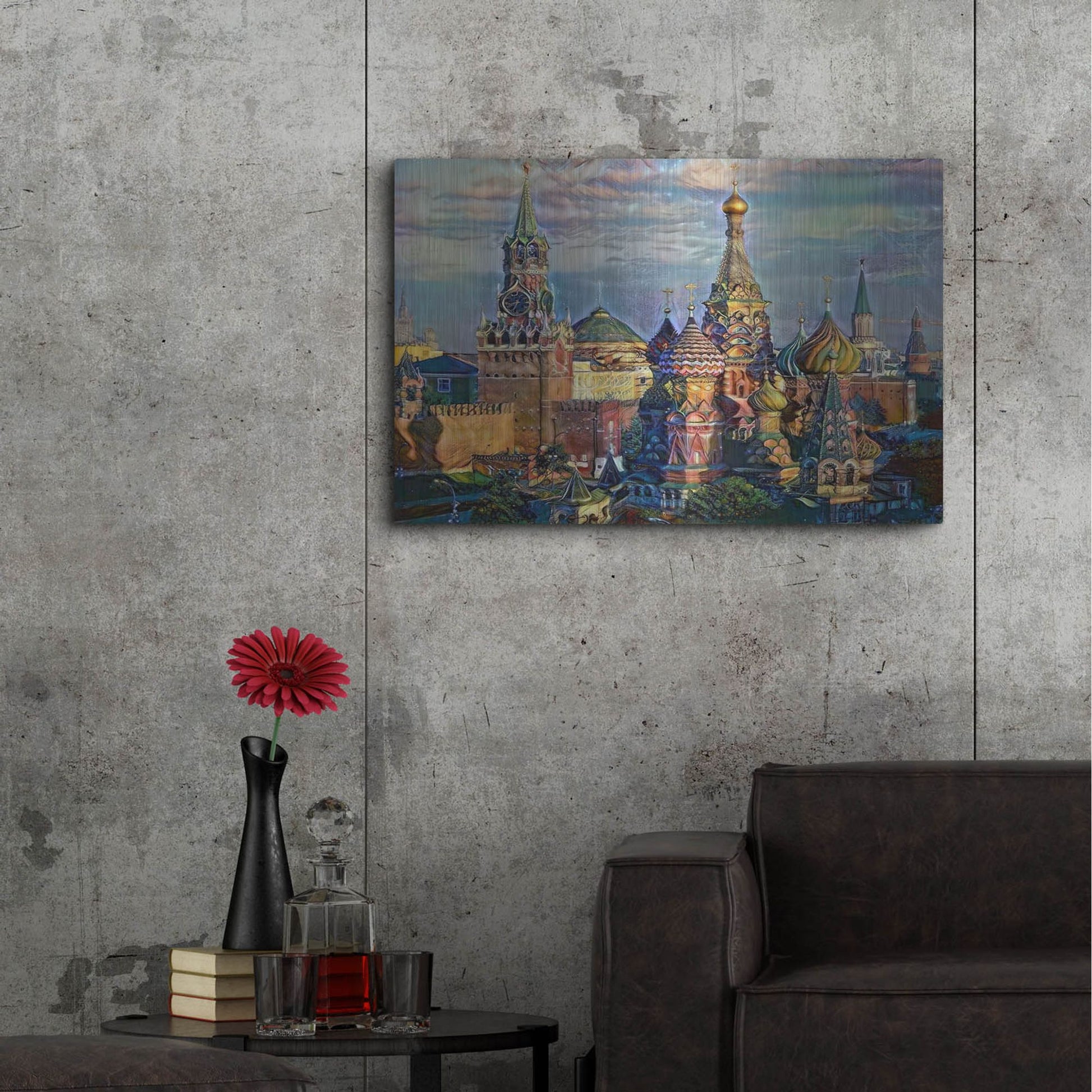 Luxe Metal Art 'Moscow Russia Domes And Peaks' by Pedro Gavidia, Metal Wall Art,36x24