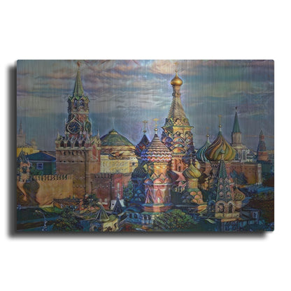 Luxe Metal Art 'Moscow Russia Domes And Peaks' by Pedro Gavidia, Metal Wall Art