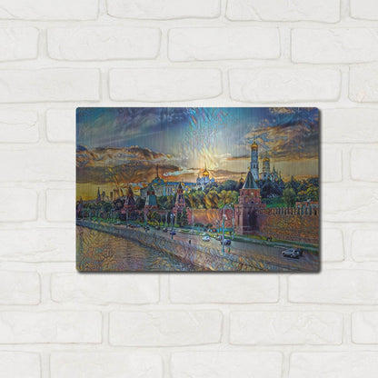 Luxe Metal Art 'Moscow Russia Kremlin Wall' by Pedro Gavidia, Metal Wall Art,16x12