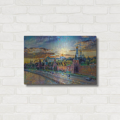 Luxe Metal Art 'Moscow Russia Kremlin Wall' by Pedro Gavidia, Metal Wall Art,24x16