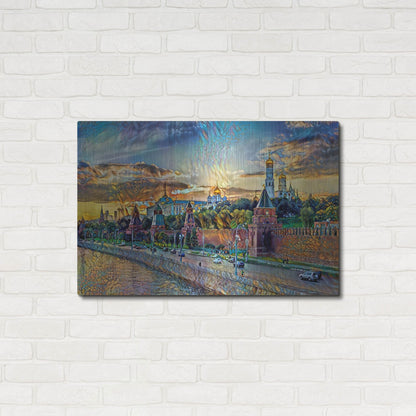 Luxe Metal Art 'Moscow Russia Kremlin Wall' by Pedro Gavidia, Metal Wall Art,36x24