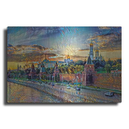 Luxe Metal Art 'Moscow Russia Kremlin Wall' by Pedro Gavidia, Metal Wall Art