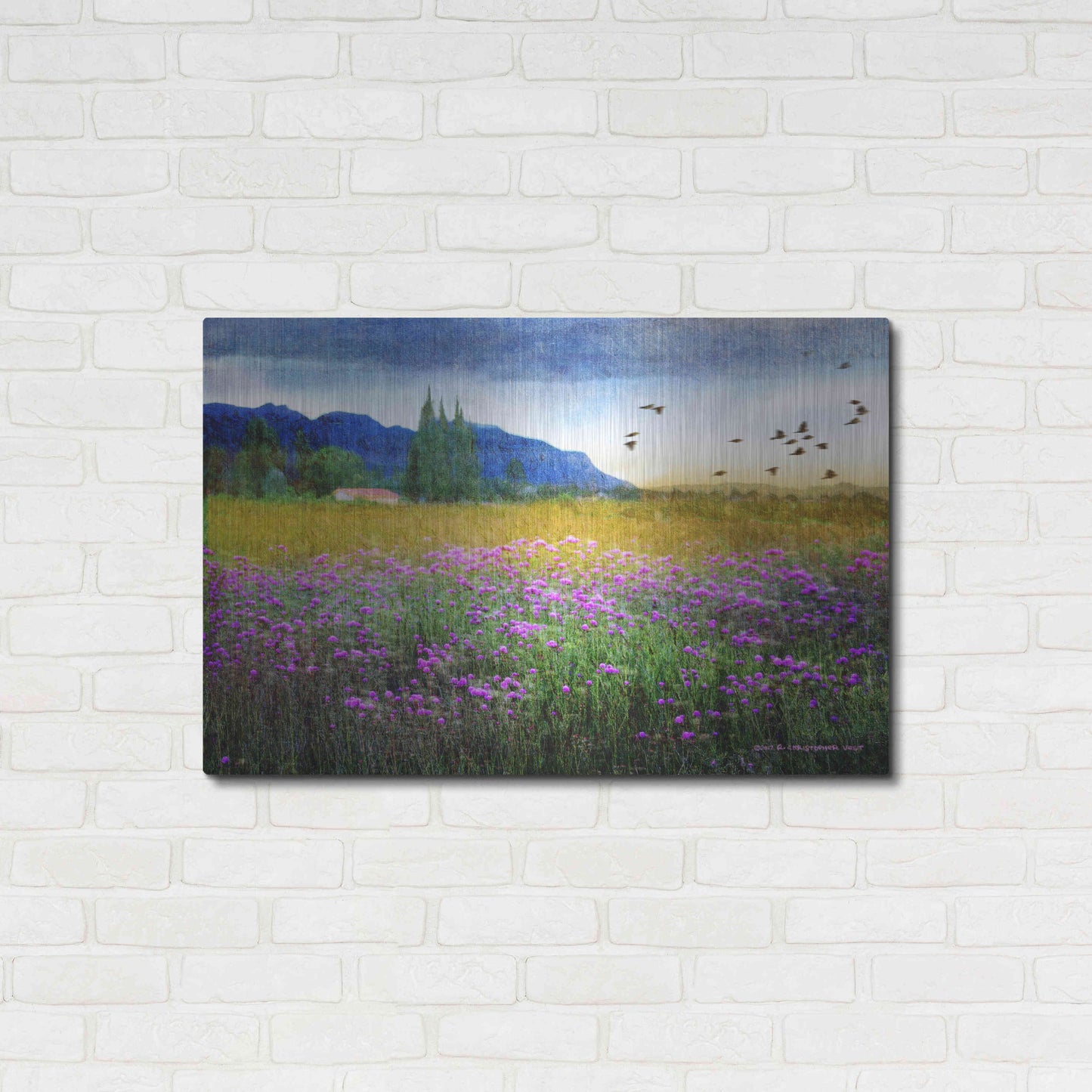 Luxe Metal Art 'Mesa Verde and Knapweed' by Chris Vest, Metal Wall Art,36x24